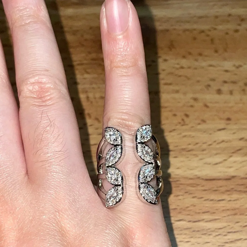 Silver butterfly cocktail ring